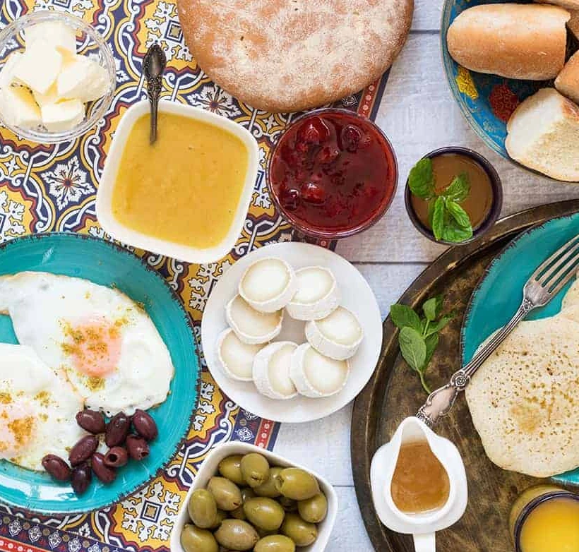 Moroccan Breakfast: Bread, Olive Oil, Argan Oil & Amlou